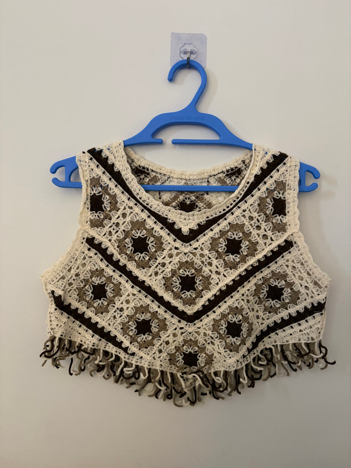 Geometric Fringe Crochet Vest