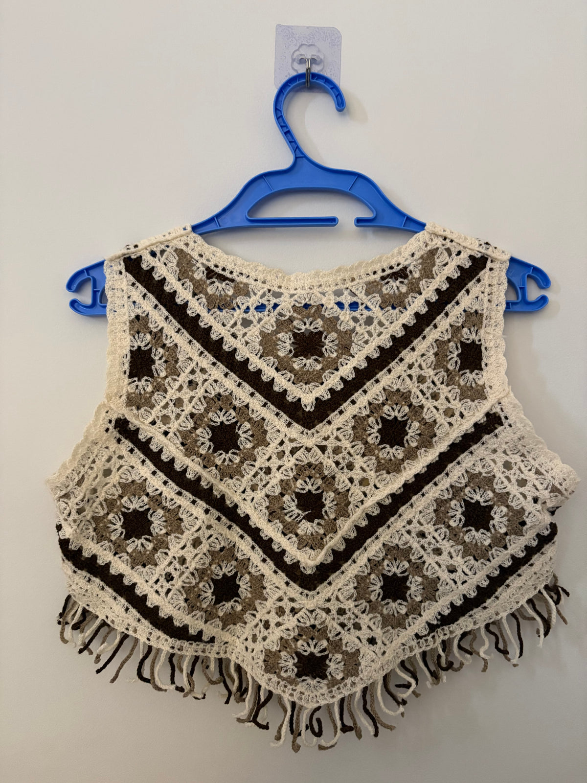 Geometric Fringe Crochet Vest