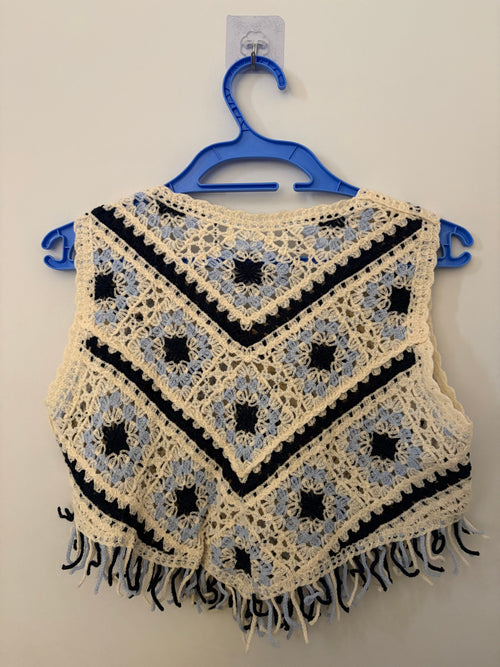 Geometric Fringe Crochet Vest
